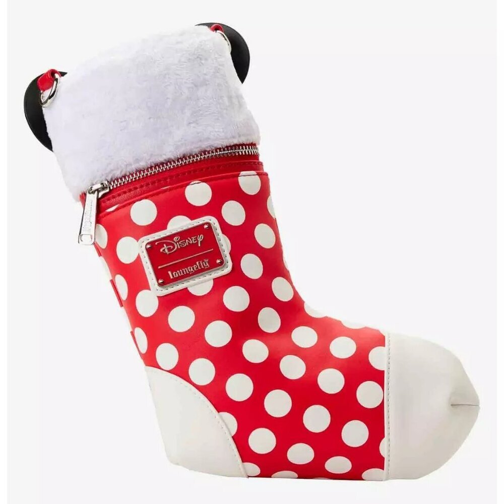 Loungefly Disney Minnie Mouse Holiday Stocking Crossbody Bag NWT - Picture 2 of 4